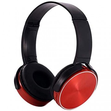 Active Noise Cancelling-Kopfhörer Bluetooth Kopfhörer über Ohr mit Mikrofon Wireless Headset mit 10h Spielzeit for Reisen Arbeit TV PC Handys (Color : Red)