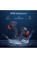 Bluetooth Kopfhörer Upgrated Mpow M9 4-Mic Noise Cancelling in Ear kopfhörer kabelloses mit Bass Stereo IPX8 Sport Kopfhörer 40Std Touch Sensoren /USB-C-Ladebox/Single/Twin Mode Rot