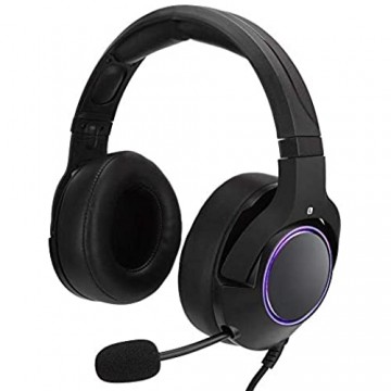 DHTOMC Gaming Headset verdrahtete Spiel-Kopfhörer Noise-Cancelling Head-Mounted Stereo Bass Stirnband-Kopfhörer mit unabhängigen Mic und RGB-Leuchten for PC/Laptop/Handy (schwarz) Xping
