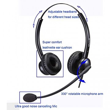 Headset Handy mit Mikrofon Noise Cancelling Stereo 3 5mm Klinke Kopfhörer mit Lautstärkeregler Onear für iPhone Samsung Huawei HTC Laptop PC Computer Business Skype Softphone HomeOffice Call Center