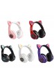 JiaLG 5 Farben Lichter Noise Cancelling-Kopfhörer Bluetooth 5.0 Headset mit Kabel 3 5-mm-Stecker mit Mic (Color : Purple)