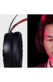 Kopfhörer Noise Cancelling-Stereo-Kabel-Game-Headset mit Mikrofon-Lautstärkeregler Subwoofer Eat Chicken Esports Over-Ear für PC Tablet Laptop Smartphone Video ansehen (Color : Black+red)