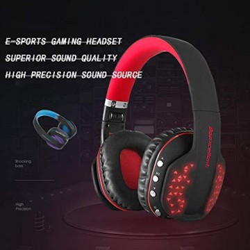 Mhwlai Wireless Gaming Kopfhörer Über-Ohr Faltbar Noise-Cancelling Bluetooth-Headset Mit Mikrofon Geeignet Für PS4 Xbox ONE Gaming-Headset