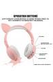 SWETIY Stereo Gaming Headset 3 5 MM Sound Abnehmbare Cat Ear Kopfhörer Selbsteinstellende Noise Cancelling Headset Hi-Fi Bass Stereo 12H Spielzeit Für Arbeit/Sports Rosa