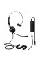 TWOTW Telefon Monaural Headset RJ9 Dual mit Noise Cancelling Mikrofon Lautstärkeregler Call Center Kopfhörer für Festnetztelefone Komfort Langlebig Stark