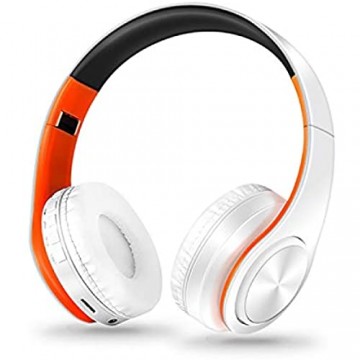 Wireless Headset Noise Cancelling Bluetooth-Kopfhörer HiFi Stereo Bass Gaming Kopfband Kopfhörer mit Mikrofon für Xiaomi Cell Tablet weiß (sofort lieferbar)