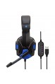 XZYP Gaming-Kopfhörer USB-Kabel Mit Noise-Cancelling Mikrofon Mute & Volume Control Für PC Laptop Computer Black+Blue