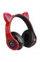 ZHANGXIAOYU 5 Farben Lichter Noise Cancelling-Kopfhörer Bluetooth 5.0 Headset mit Kabel 3 5-mm-Stecker mit Mic (Color : Red)