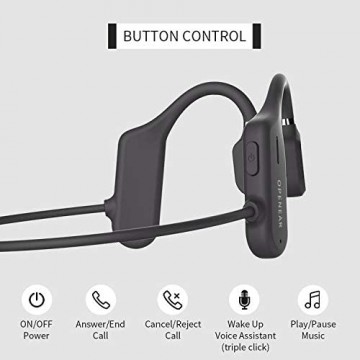 Bluetooth Knochenschall direktionale Audio Kopfhörer Sport Open Ear mit Mikrofon Wasserdicht Headphones kabellos für Radfahrer joggen (hellgrau)