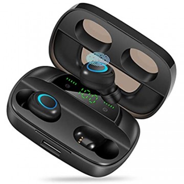 Bluetooth Kopfhörer 5.0 Wireless Earbuds TWS Stereo In Ear Kabellos Touch-Control Smart LCD Digitalanzeige Ladekoffer