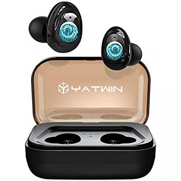 Bluetooth Kopfhörer in Ear V5.0 YATWIN Sport Kabellos/Wireless Kopfhörer mit Portable Ladebox 3000 mAh 135 Stunden Spielzeit IPX5 Wasserdicht Noise Cancelling Ohrhörer Für alle Bluetooth-Geräte