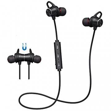 Bluetooth Kopfhörer V5.0 Stereo Sport Kopfhörer In Ear Wireless Ohrhörer Magnetische Headset 8 Stunden Spielzeit für iPhone Samsung Huawei und andere IOS/Android-Smartphones