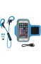 KitSound KSRACPKBL KitSound Race Bluetooth In-Ear Sport Kopfhörer und Verstellbarem Sport-Armband im Set - Blau Blau