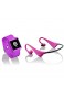 LENCO MP3 Sportwatch-100 mit BH-100 Bluetooth Kopfhörer (MP3 Micro-USB Touchscreen Schrittzähler spritzwassergeschützt nach Norm IPX-4 Silikon-Uhrarmband) pink