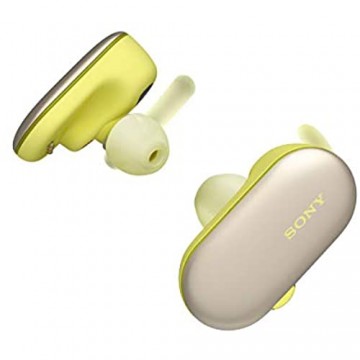 Sony WF-SP900 True Wireless Sport Kopfhörer (kabellos IPX8 wasserdicht Salzwassergeschützt Bluetooth 4GB Speicher) gelb