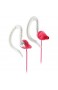 Yurbuds by JBL Focus 100 Behind-the-Ear Sport Kopfhörer (für Damen Schweißbeständige In-Ear Ohrhörer mit flexiblem Ohrbügel geeignet für Smartphones/Tablets/MP3 Geräten) pink/weiß